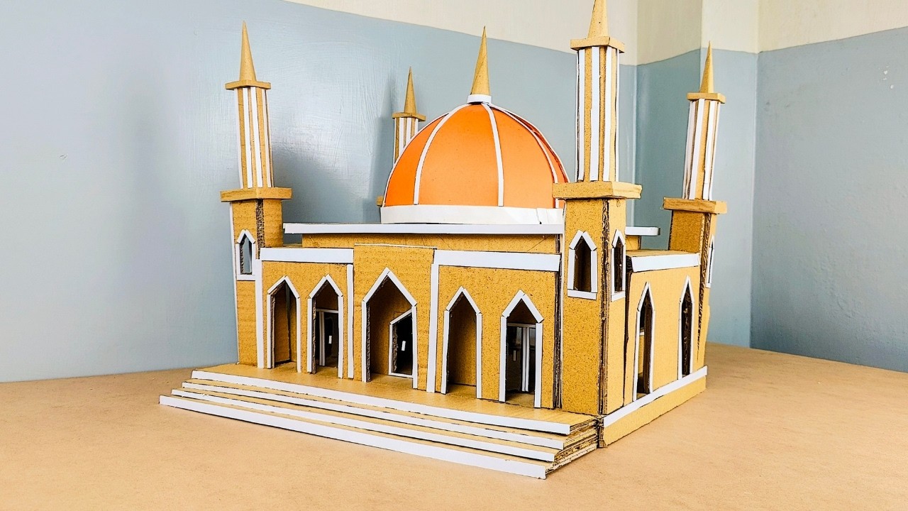 How to Make a Beautiful Cardboard Masjid 🕌 | Step-by-Step Islamic DIY Tutorial&rdquo;