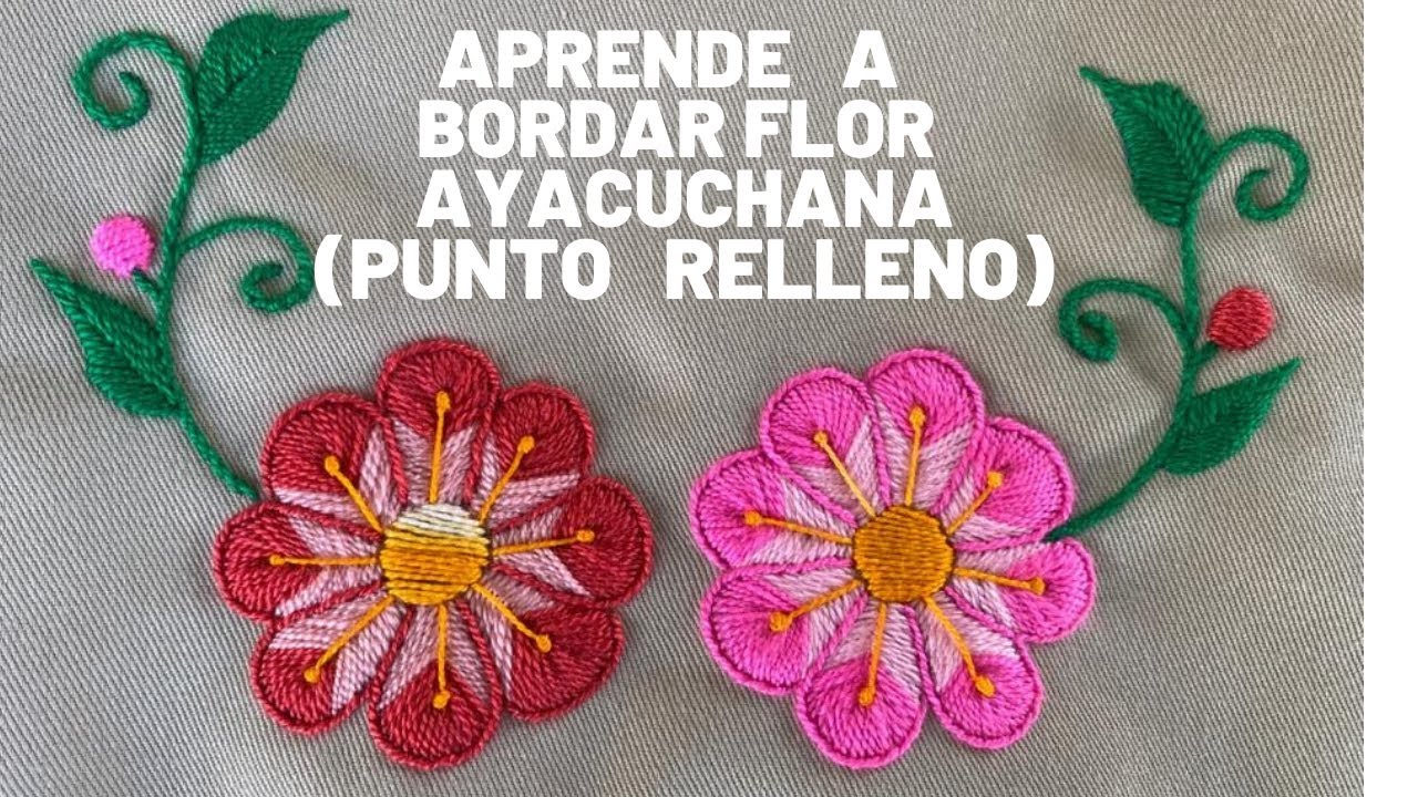 Flor 🌸con Punto RELLENO  (Ayacucho) 1ra parte/ Flower 🌸 with FILLED stitch (Ayacucho) 1st part