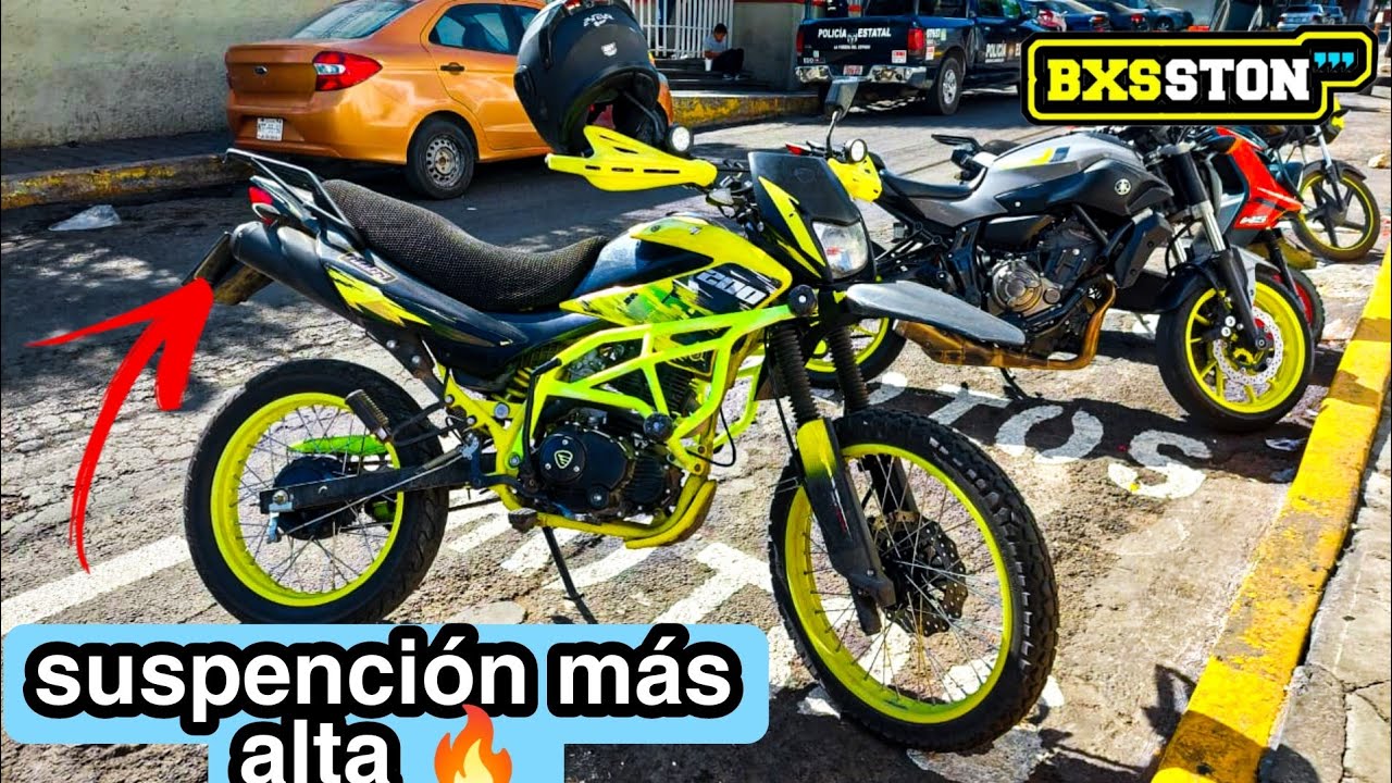 SUBIENDO SUSPENCIÓN DE LA DM 200 AMARILLA/QUEDO MUY BIEN ?(MONOSHOCK MAS ALTO!