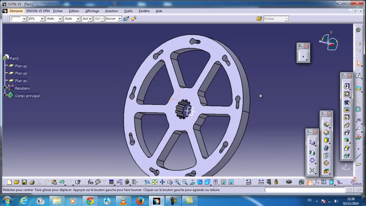 Catia V5 : Dessin D'un Volant Boutonnière / Drawing a Steering buttonhole
