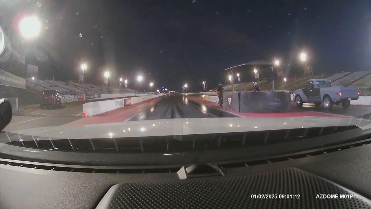 Drag race 2 2025 Mustang GT manual with 3.0 liter Whipple Supercharger