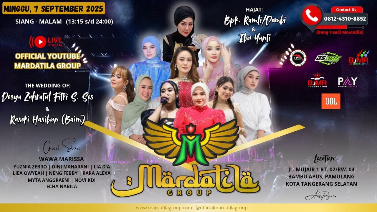 LIVE KONSER MARDATILA GROUP (MALAM) HAJAT BPK.ROMLI & IBU YANTI |  PAMULANG - BAMBU APUS