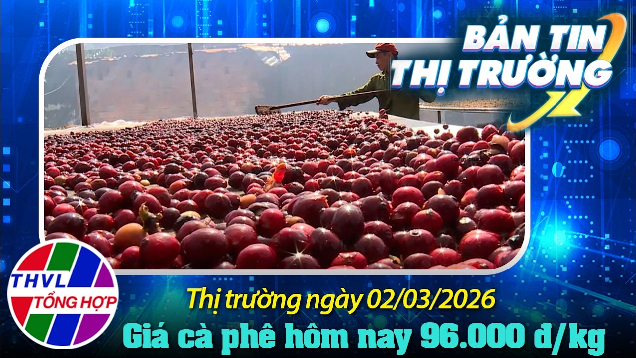 Bản tin thị trường (02/03/2026): Giá cà phê hôm nay: Cao nhất 96.000 đồng/kg