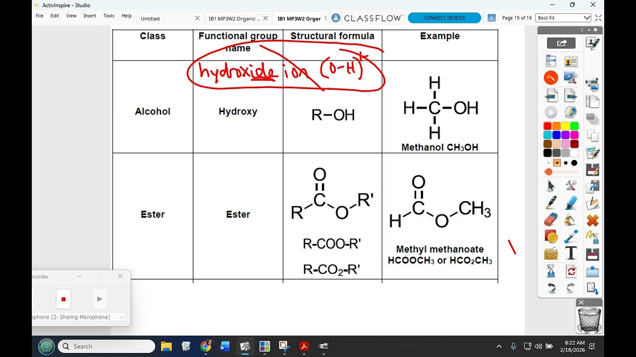 S3.2 organic nomenclature 2/18 functional groups pt 1
