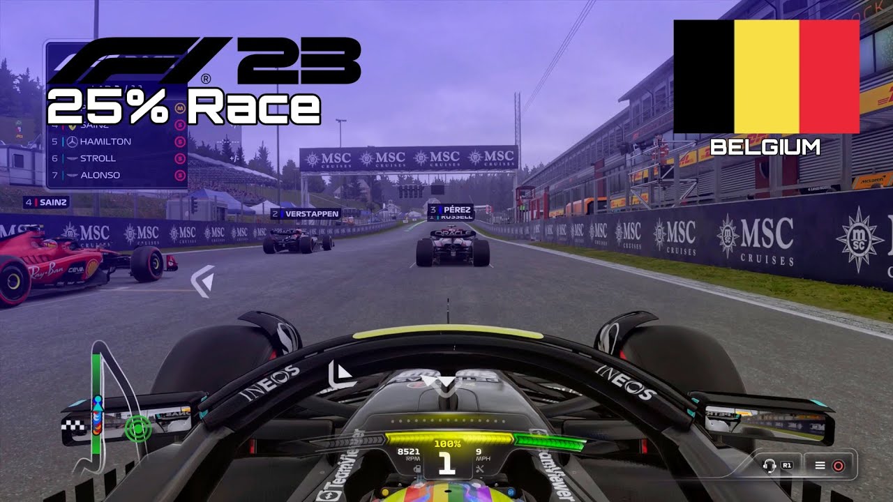 F1 2023 GAME | 25% Race Belgian -  Lewis Hamilton | PS4 Gameplay