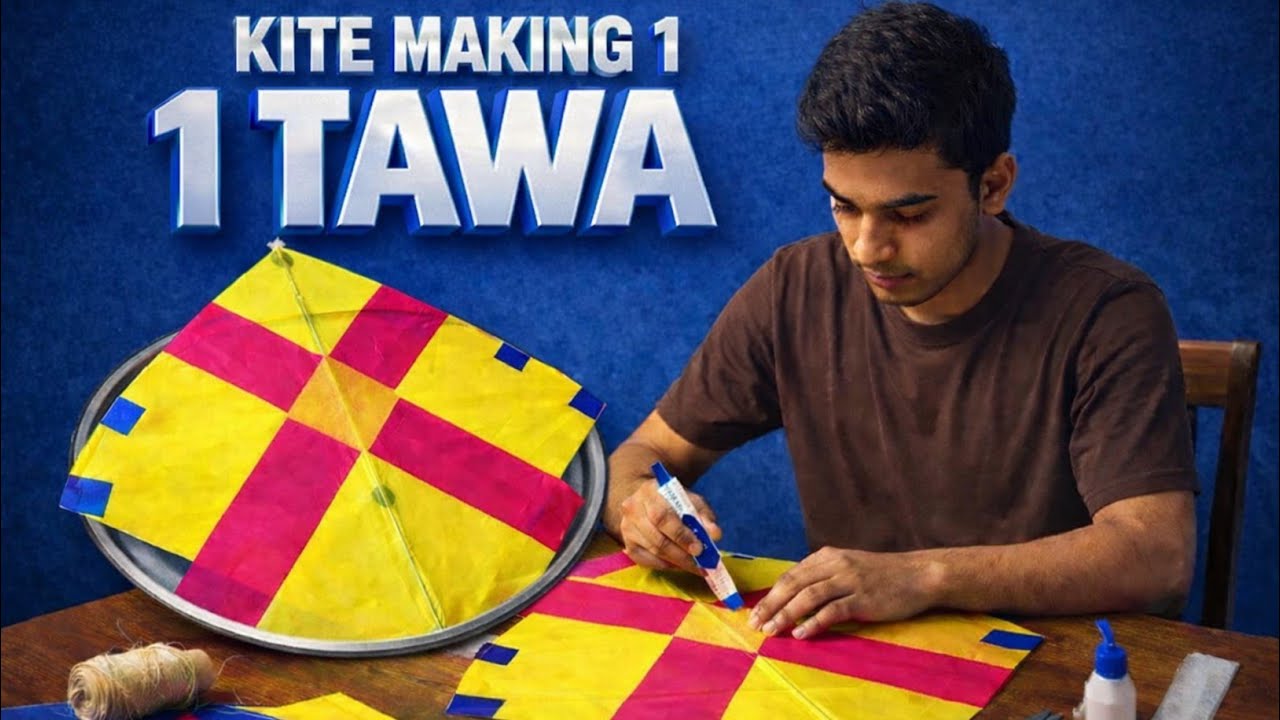 Jaerman Kite Paper 1 Tawa Kite Making | How To Make 1 Tawa Kite At Home | Hand Made Kite Making