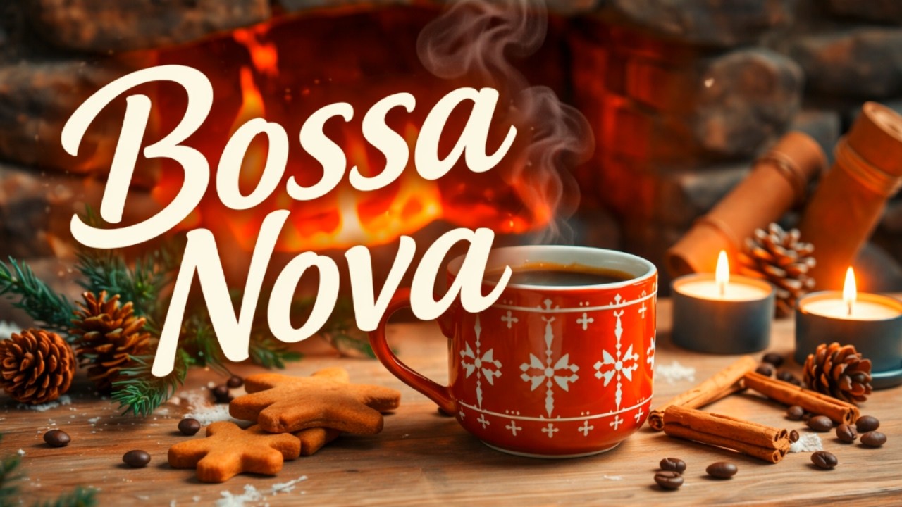 Cozy Fireplace Bossa Nova ☕ Relaxing Brazilian Jazz Piano for Study Work & Chill | Warm Winter Vibes