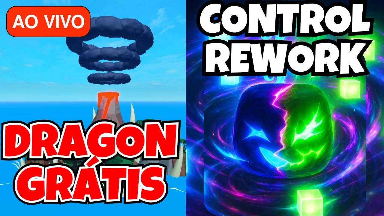 AO VIVO: EM BUSCA DA DRAGON GR&Aacute;TIS + NOVIDADES DA CONTROL REWORK! | Blox Fruits