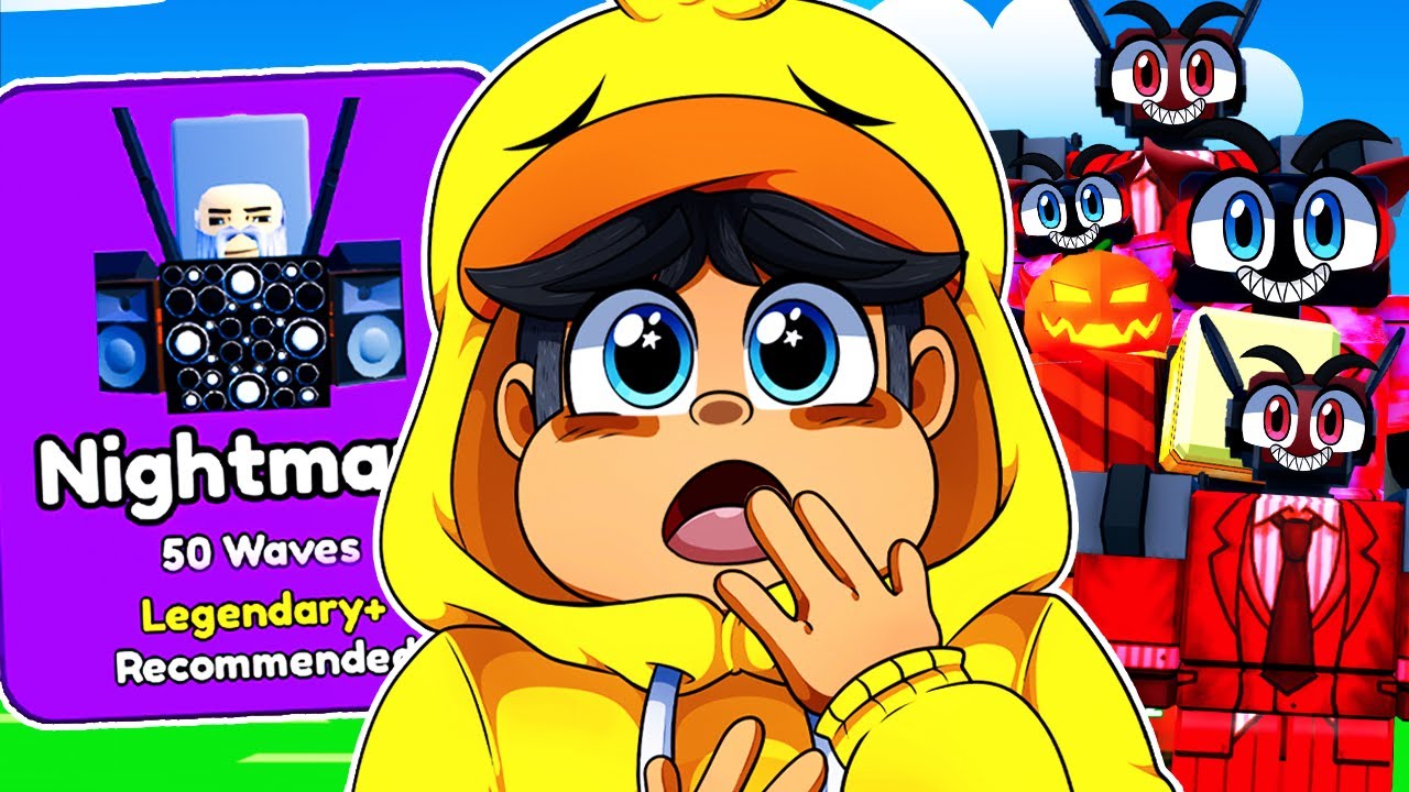 NIGHTMARE Vs UNIDADES DO HALLOWEN No Toilet Tower Defense UPDATE 66! - Roblox