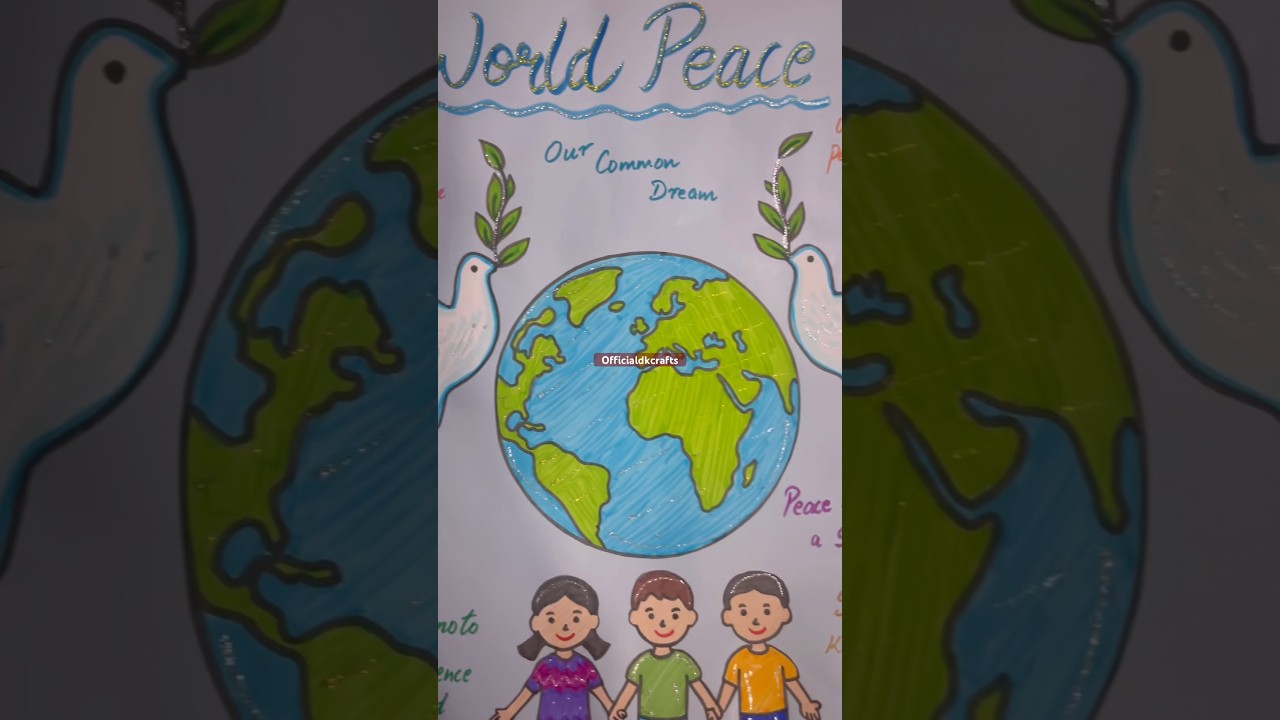 World Peace art ; student homework ; crafting art ; peace birds ; 