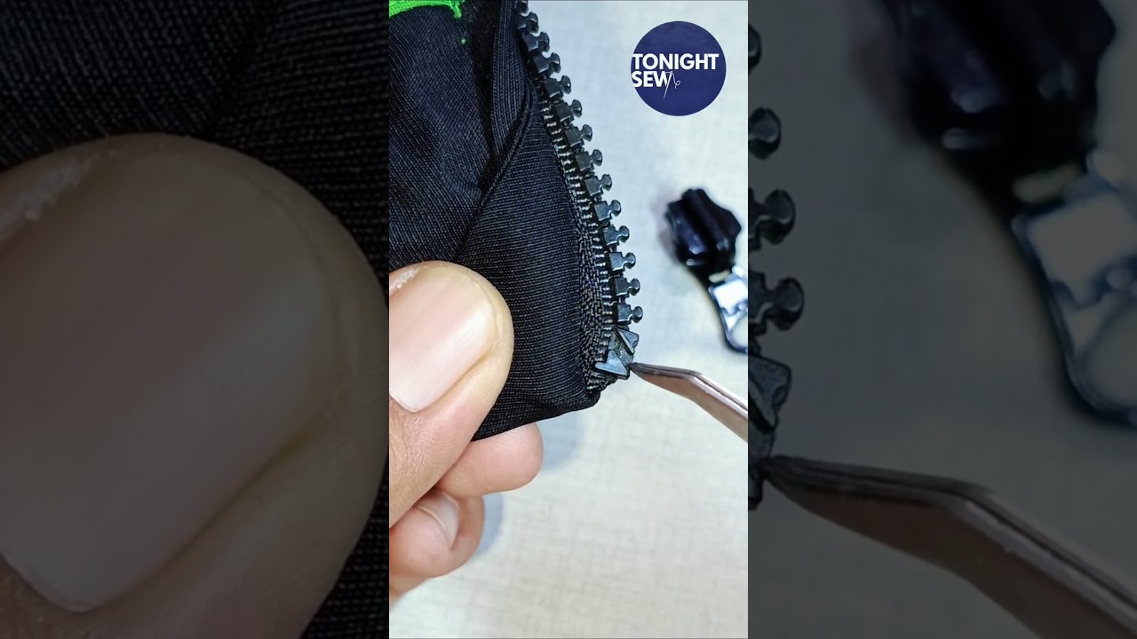 How to Install and Remove a Jacket Zipper Slider #shorts #lifehacks #sewinghacks #zipper