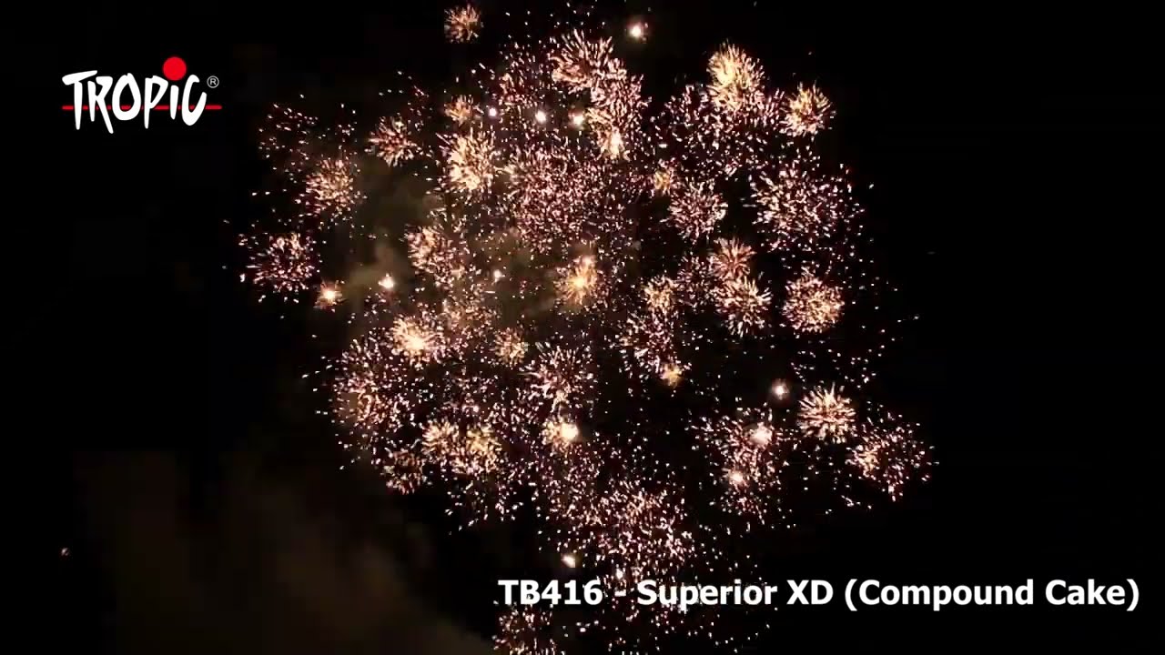 TB416 SUPERIOR XD (200 shots)  - TROPIC Fireworks, Fajerwerki, Feuerwerk, Vuurwerk, Feu d'artifice