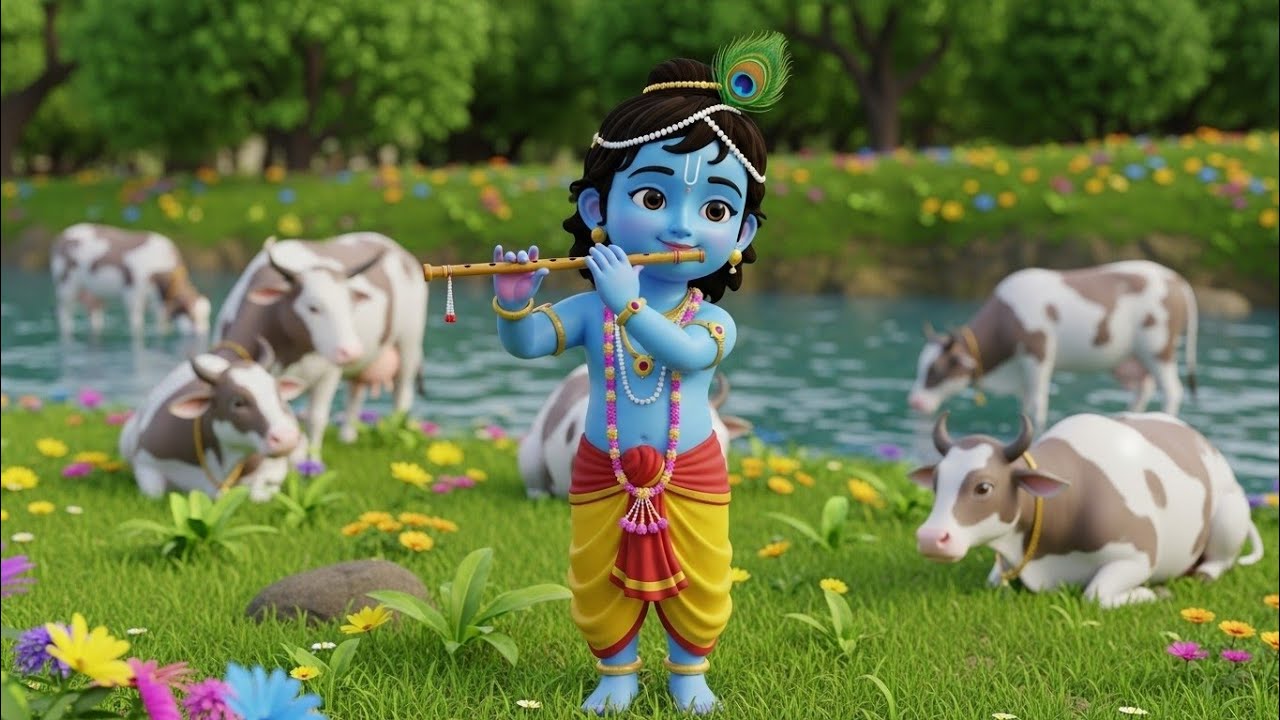 छोटी छोटी गैया छोटे छोटे ग्वाल | Baby Krishna Bhajan 🐄 | Kids Devotional Song | Bal Bhakti Sansar 🙏
