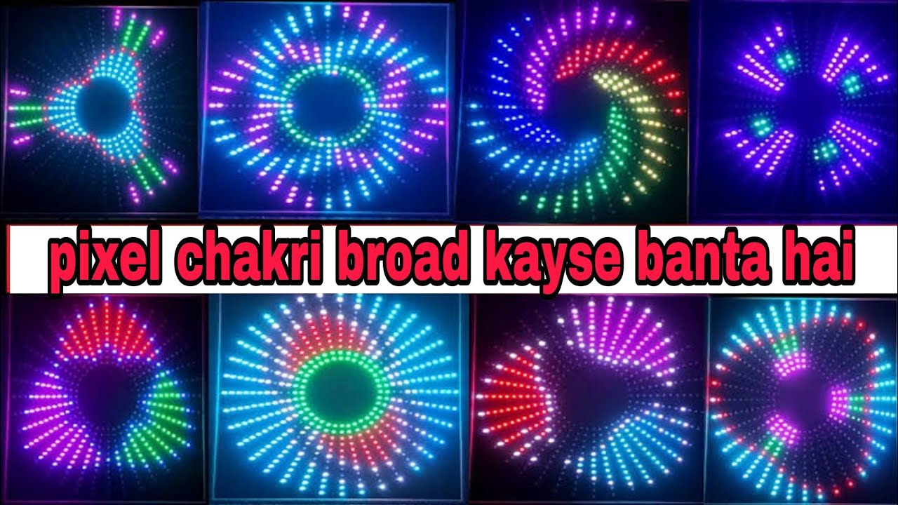 Pixel LED 10*10 circle broad wairing !! Step by step in Hindi !!
