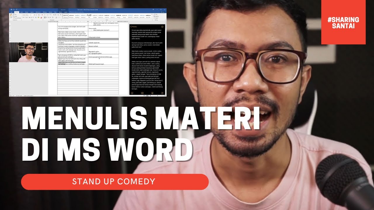 Menulis Materi Stand Up Comedy di MS Word