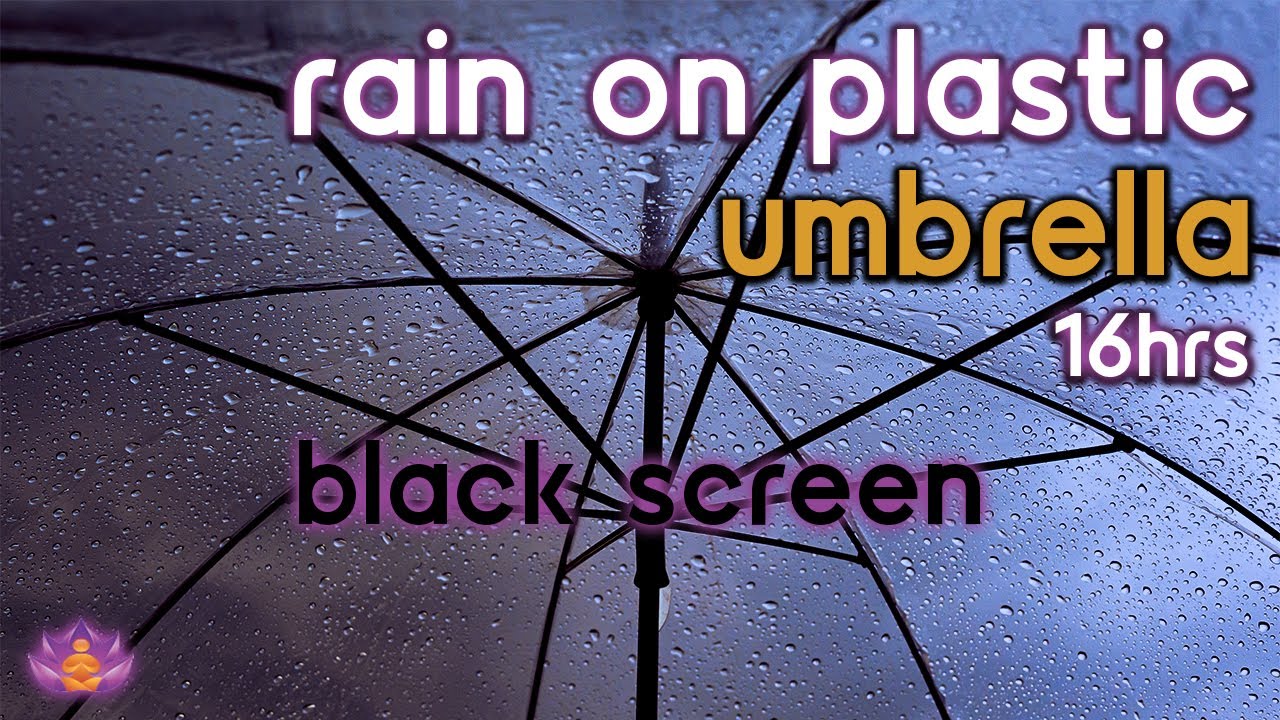 [Black Screen] Rain on Plastic Umbrella No Thunder | Rain Ambience | Rain Sounds for Sleeping