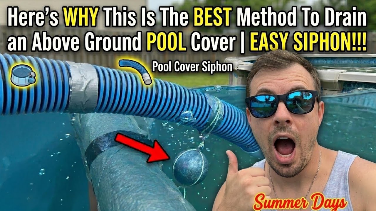 Here's WHY This Is The BEST Method To Drain an Above Ground POOL Cover | EASY SIPHON!!!