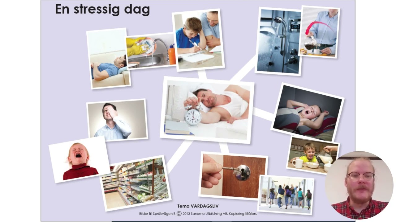 En stressig dag - Lyssna - Spr&aring;kv&auml;gen B Vardagsliv 1