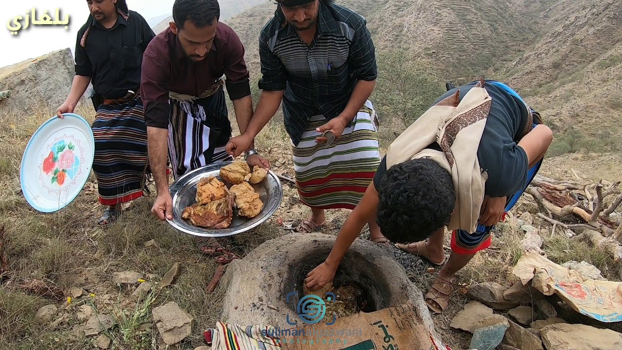 رحلة ابناء آل يحي حسين جبل البحر ببلغازي وعمل الحنيذ بالطريقة المحلية.