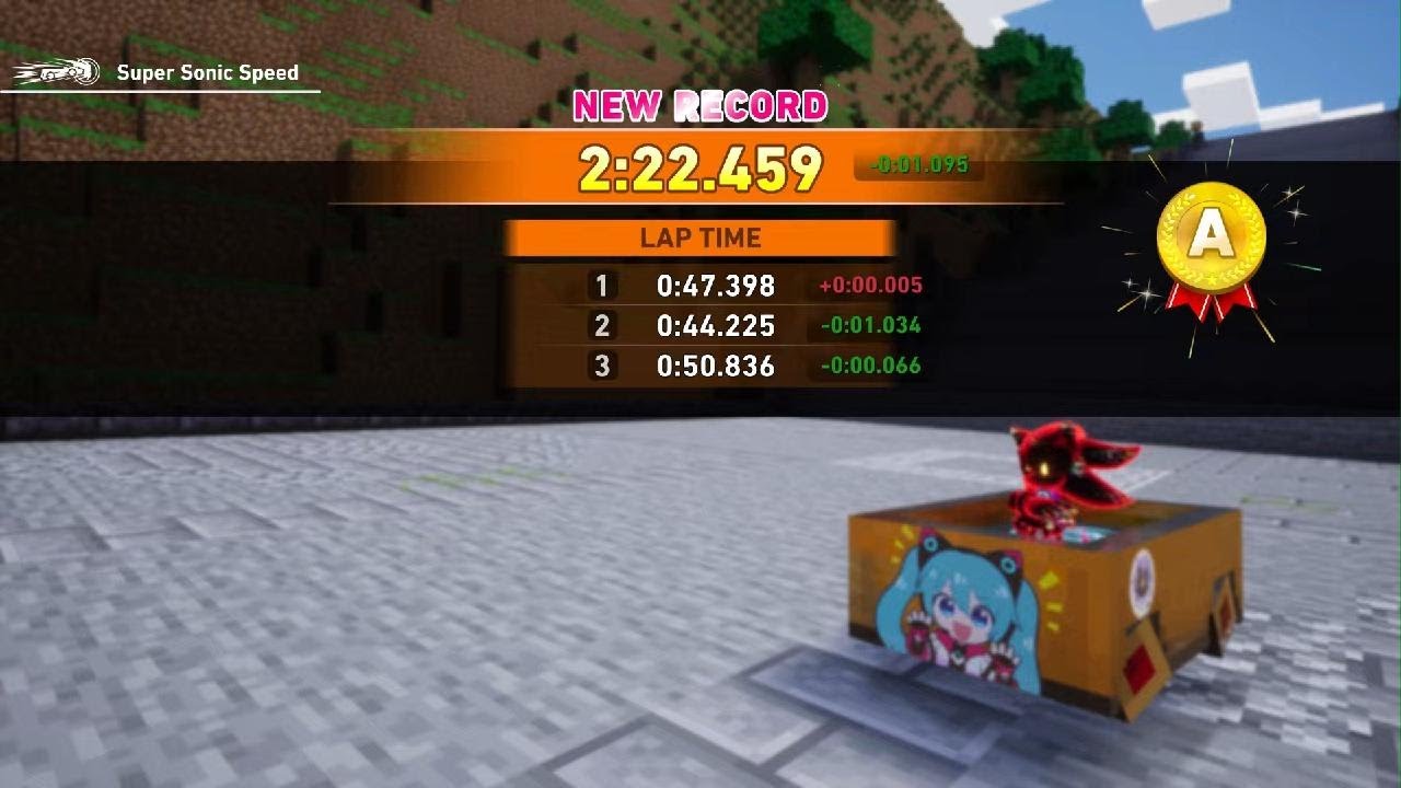 Sonic Racing: CrossWorlds - Minecraft World A-Rank (Super Sonic Speed)