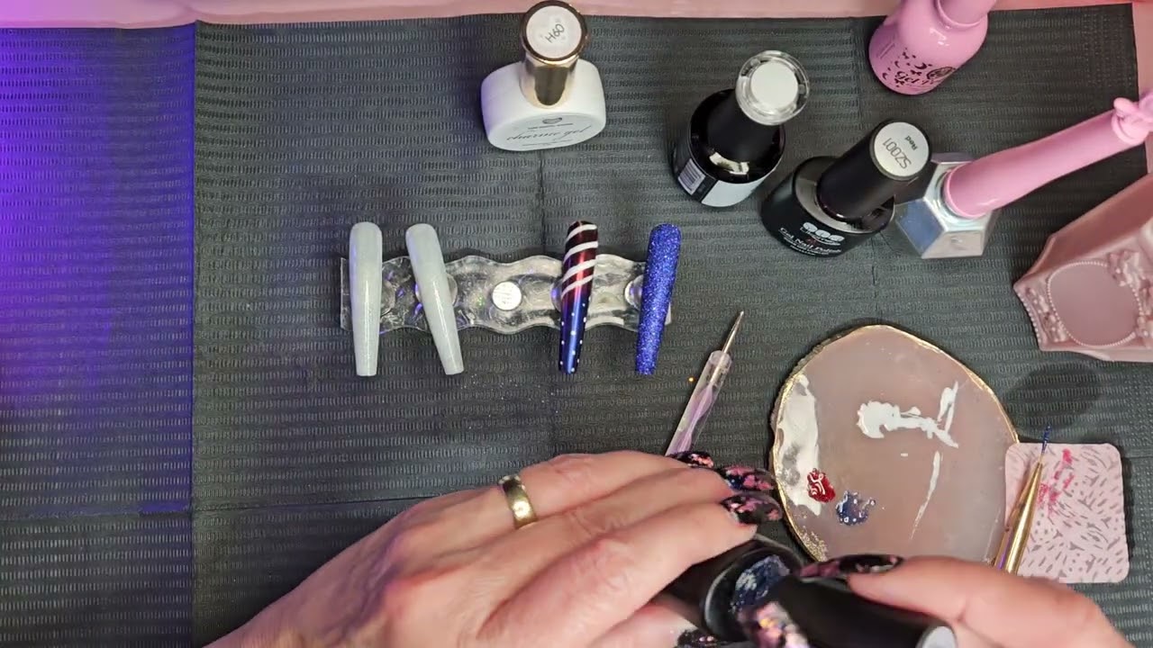 4th Of July Nail Art Designs | God Bless America | Gel Polish | Red White And Blue | Chrome