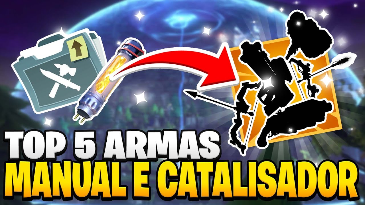 💥 TOP 5 ARMAS PARA RESGATAR COM MANUAL E CATALISADOR - FORTNITE SALVE O MUNDO