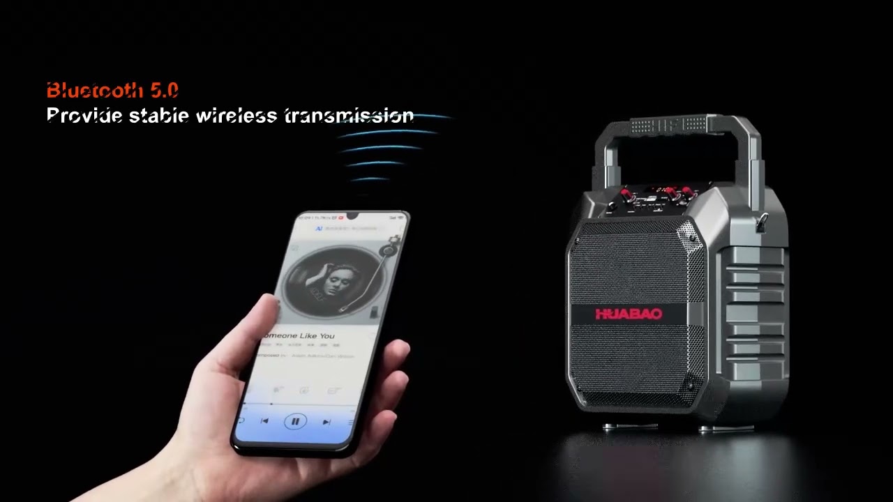 HUABAO Bluetooth Karaoke Speaker 🎤 | Portable Party Speaker with Wireless Mic & 