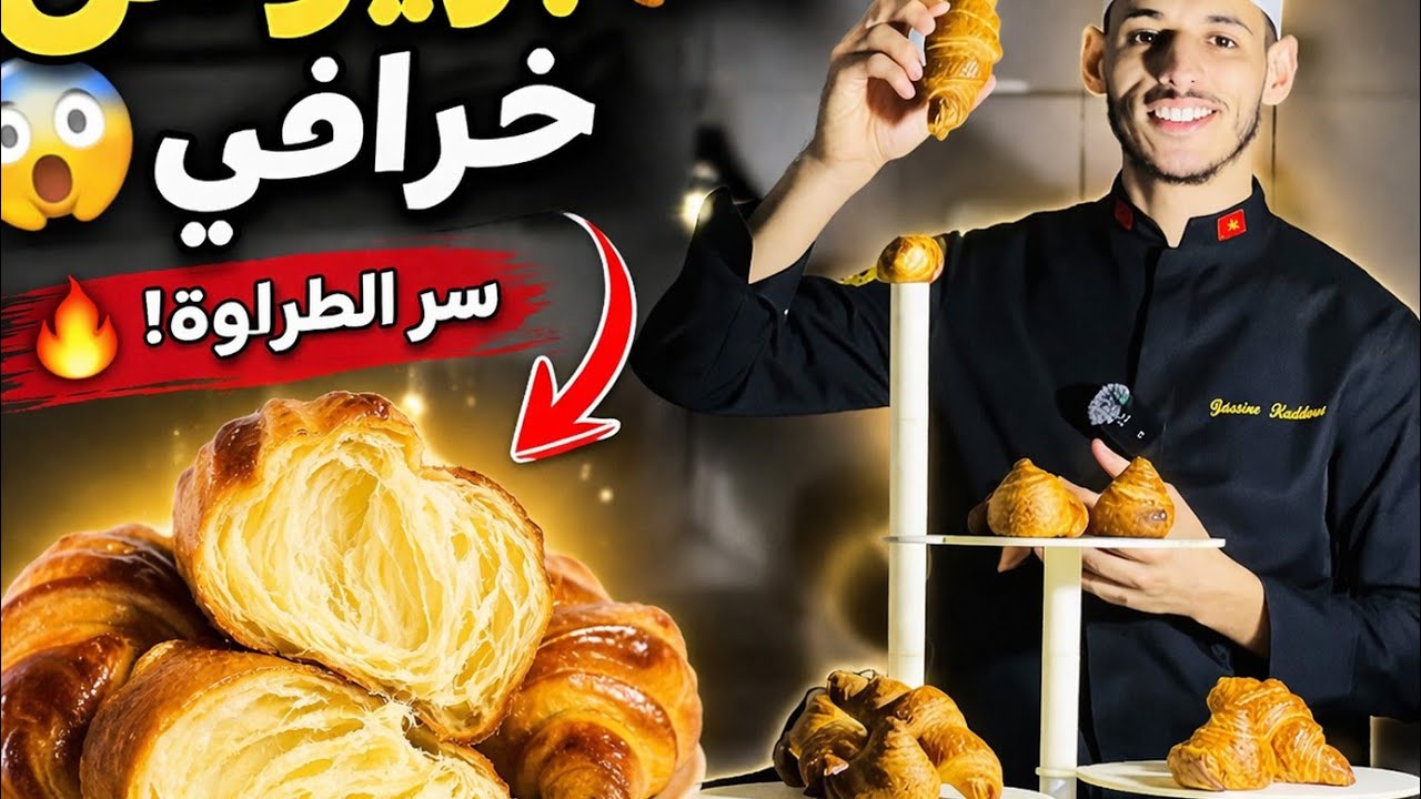 طريقة صنع الكرواصة 🥐ب مقادير  سهلة راه ميمكنش الى مجربتيهاش croissant  pain ou chocolat 