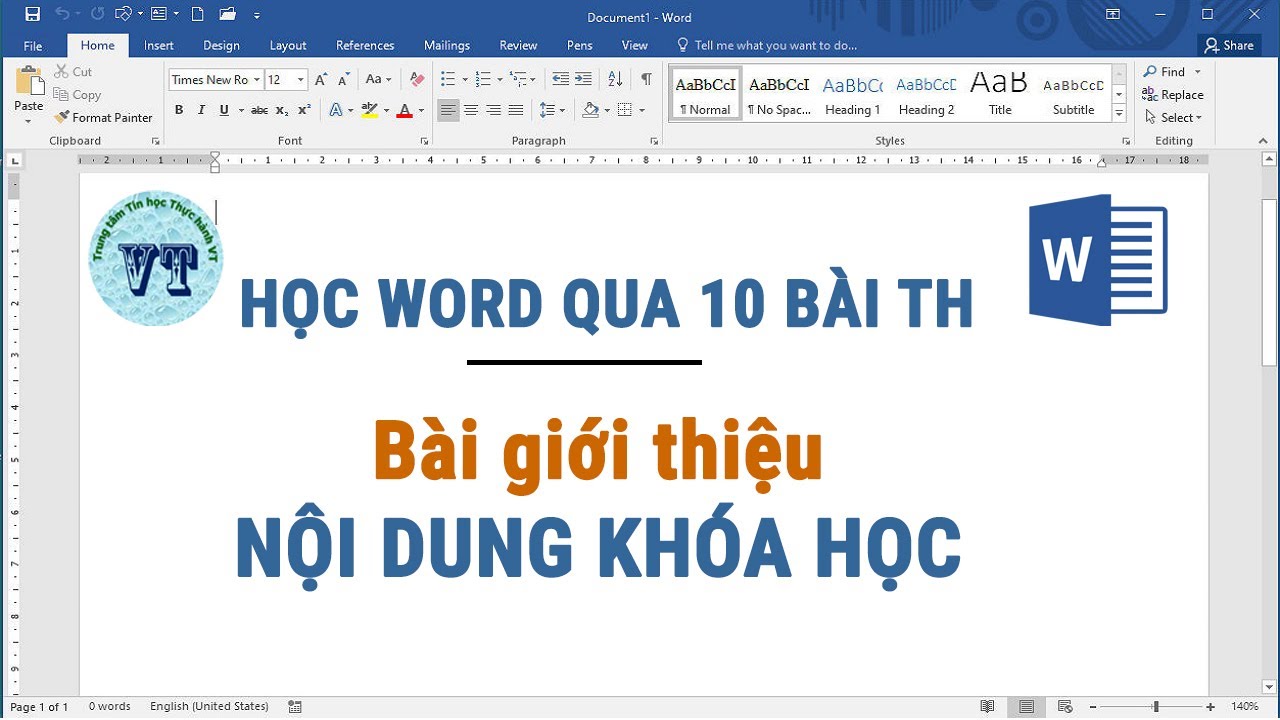 Học Word Online qua 10 b&agrave;i thực h&agrave;nh | B&agrave;i 0/10: Giới thiệu nội dung kh&oacute;a học