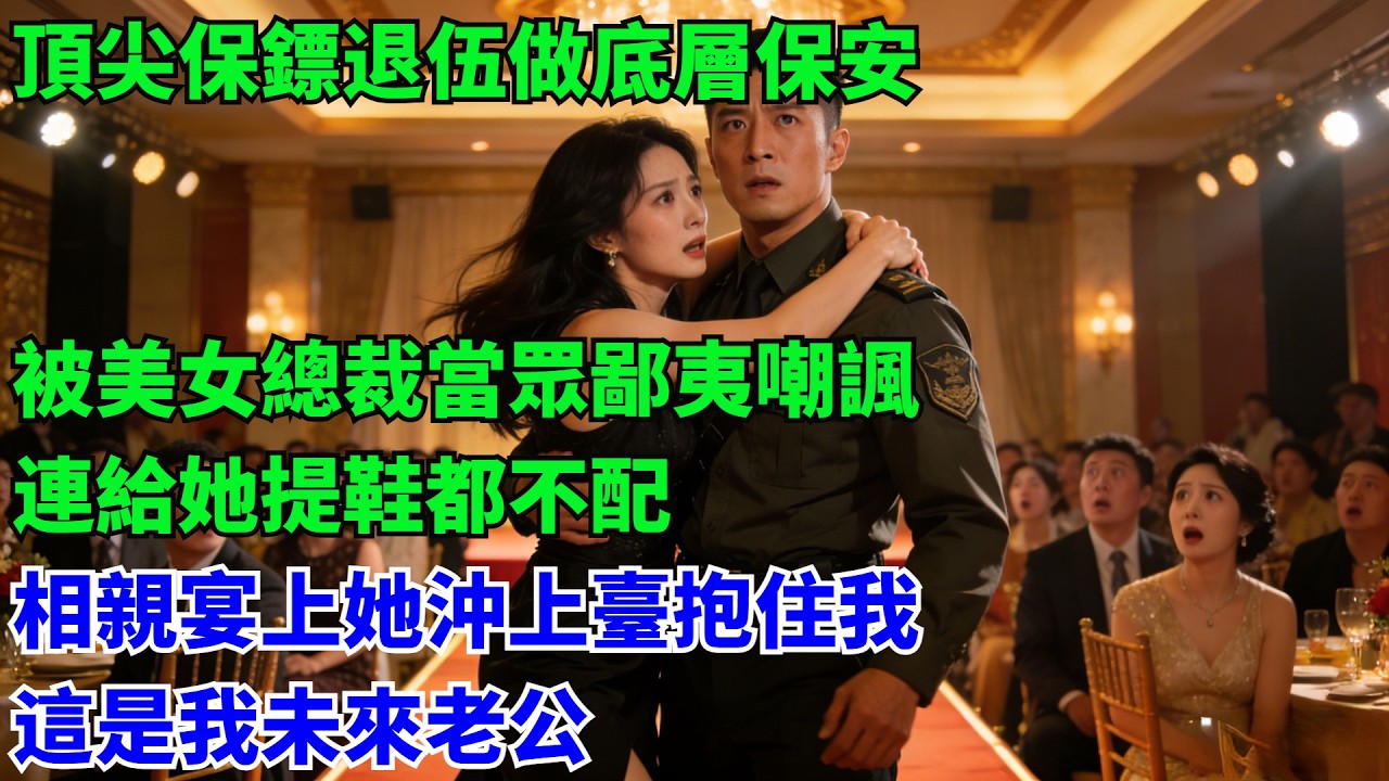 頂尖保鏢退伍做底層保鏢，被美女總裁當眾鄙夷嘲諷，我連給她提鞋都不配，相親宴上她沖上臺抱住我：這是我未來老公#奇聞#故事#情感小說#幸福人生#人生故事#家庭故事#中老年