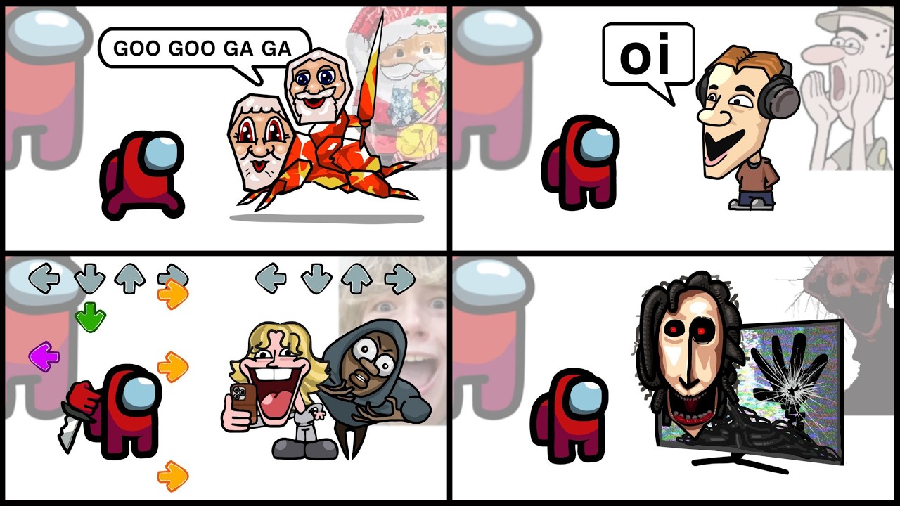 Mini Crewmate Kills Italian Brainrot Characters - Part 1-4 | Among Us