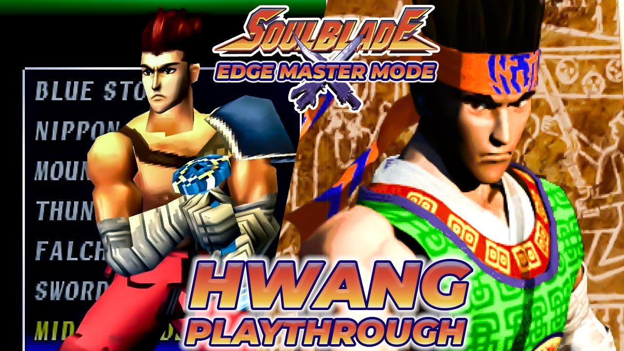 SOUL BLADE (PS1) - HWANG Edge Master Mode Playthrough - Soul Edge