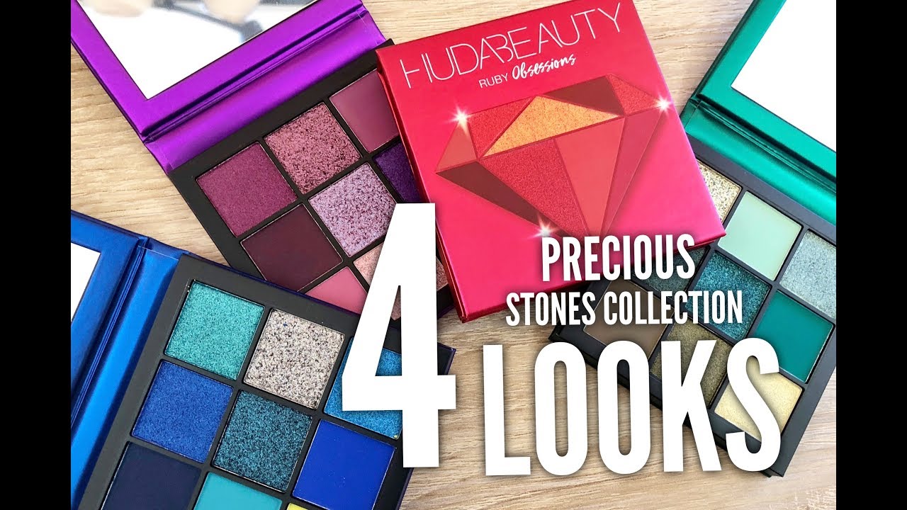 NEW Huda Beauty Precious Stones Obsessions Palettes: 4 Looks & Review