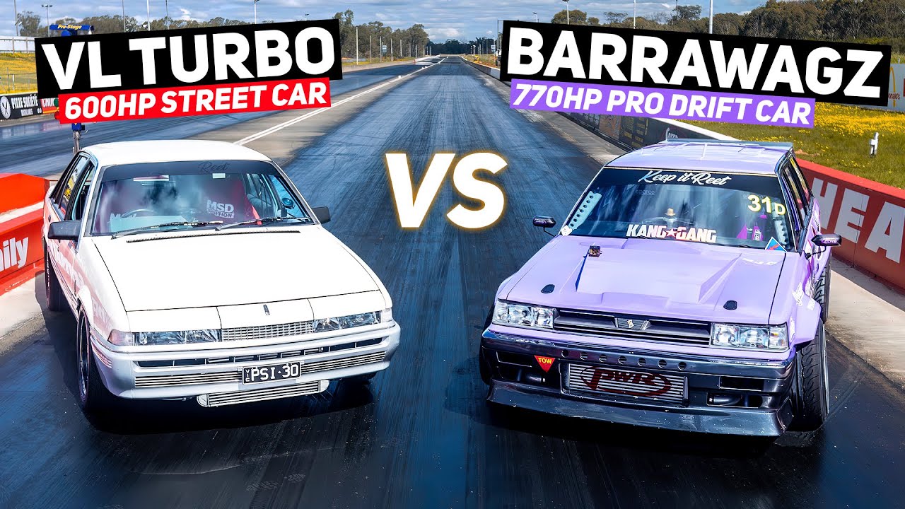 600HP VL Turbo vs 770HP Pro Drift Car BARRAWAGZ Drag Race!