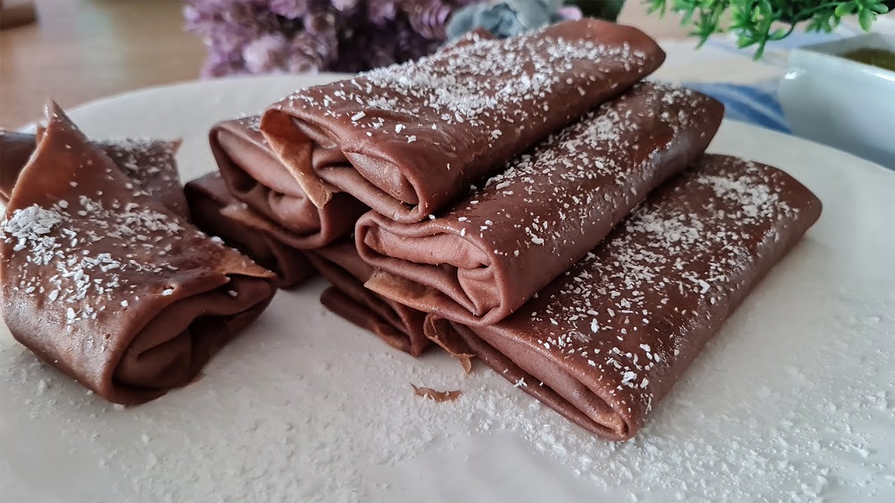 Desert simplu din clatite cu cacao si crema de mascarpone