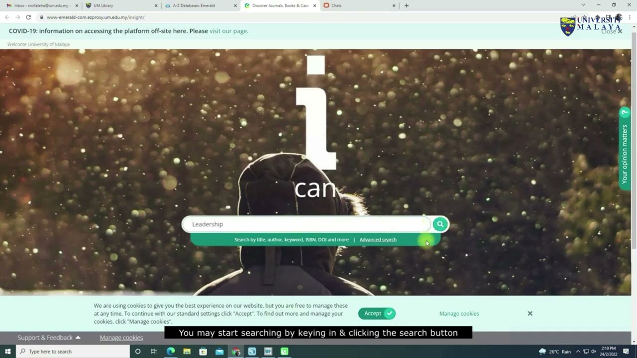 How to Access A Z Online Databases (Universiti Malaya)
