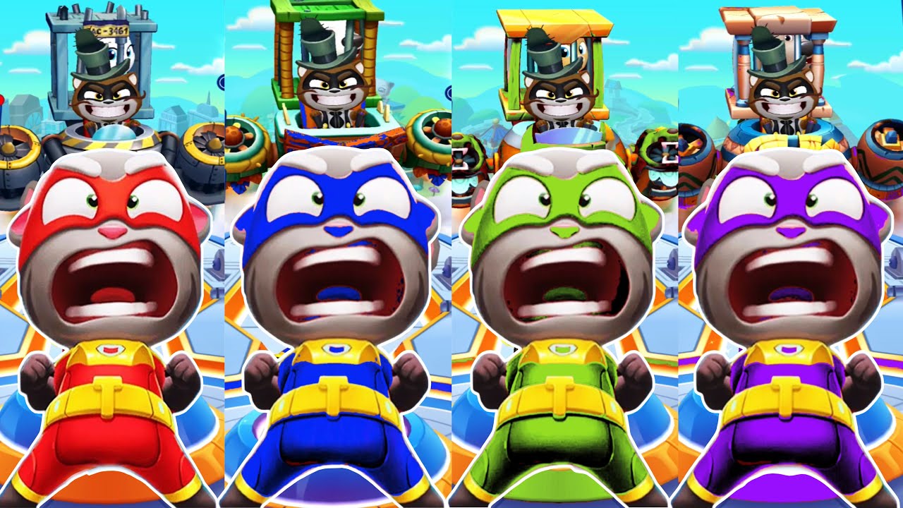 Talking Tom Hero Dash Beat The Bosses - Tom Hero Rescues Friends (Android Gameplay #764)