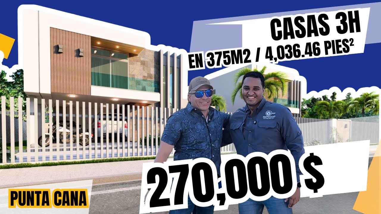 Casa en Solar de 375 m² – 2 Niveles y 188 m² de Construcción 3 Hab PUNTA CANA
