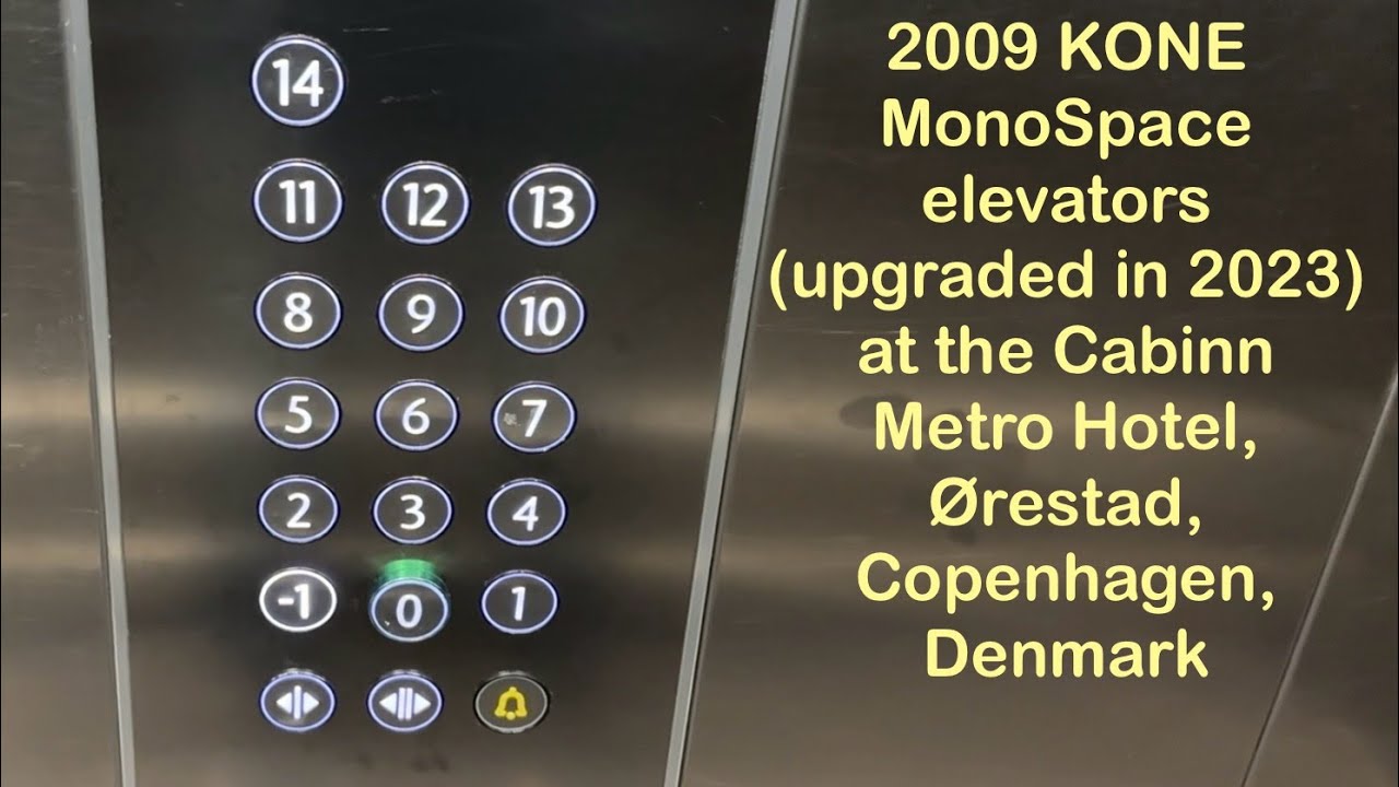 2009 KONE MonoSpace elevators (upgraded) at the Cabinn Metro Hotel, Ørestad, Copenhagen, Denmark