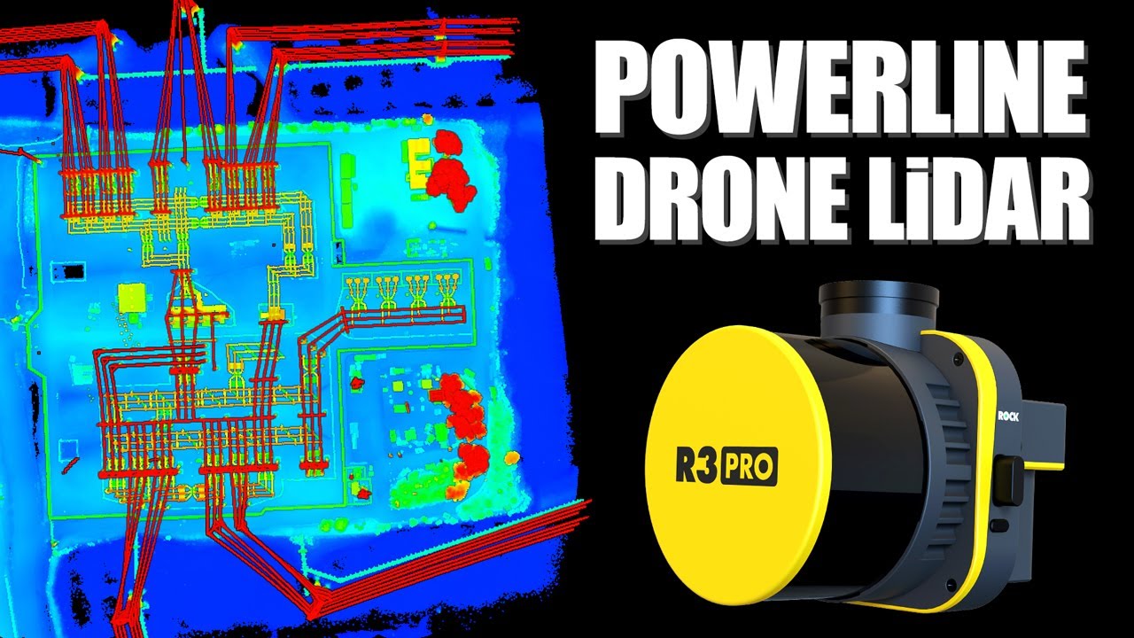 LiDAR-сканирование электроподстанции с помощью дрона | Пример ROCK R3 Pro V2