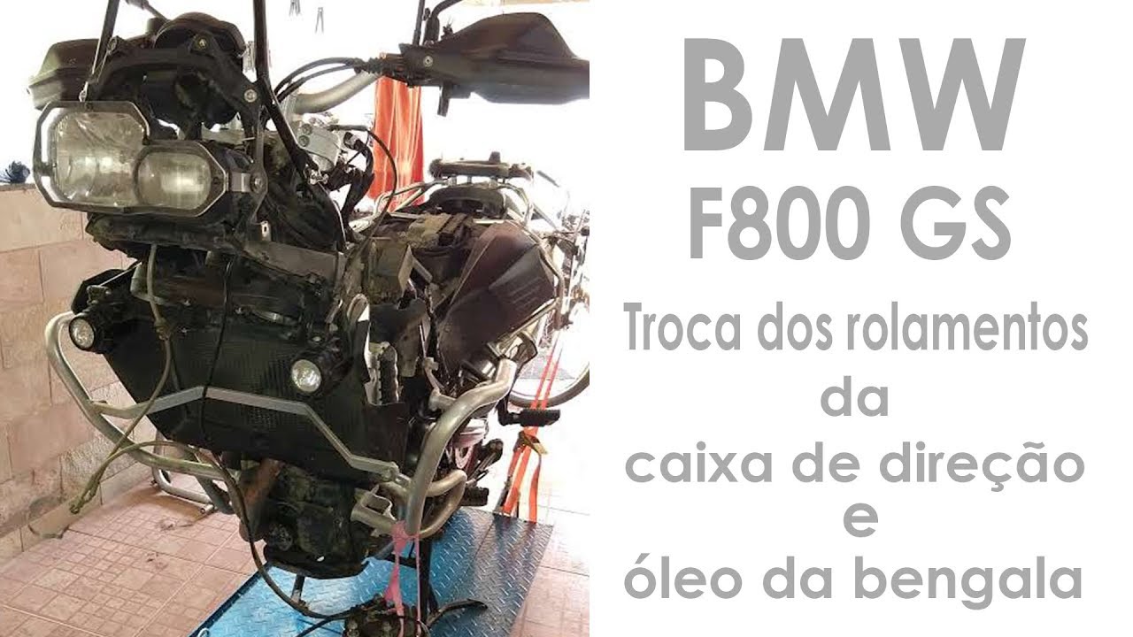 BMW F800 GS Troca rolamento caixa de direção e óleo da bengala