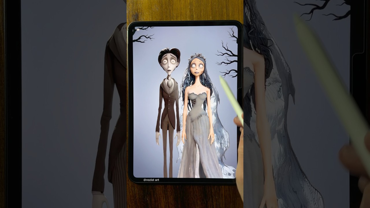 Emily&rsquo;s transformation #corpsebride #timburton #art #shorts