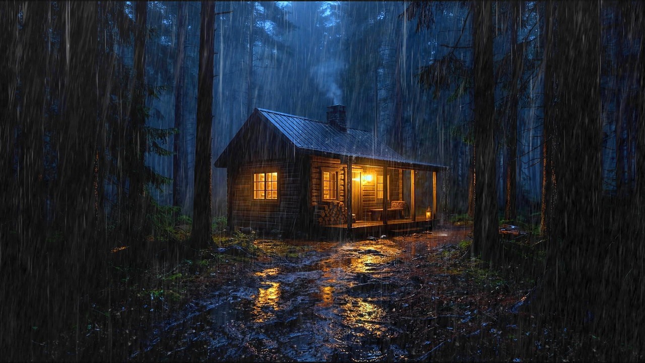 Rain Sounds for Sleep 🌧️ Heavy Rain at Forest House | 3 Hours Relaxing Ambience