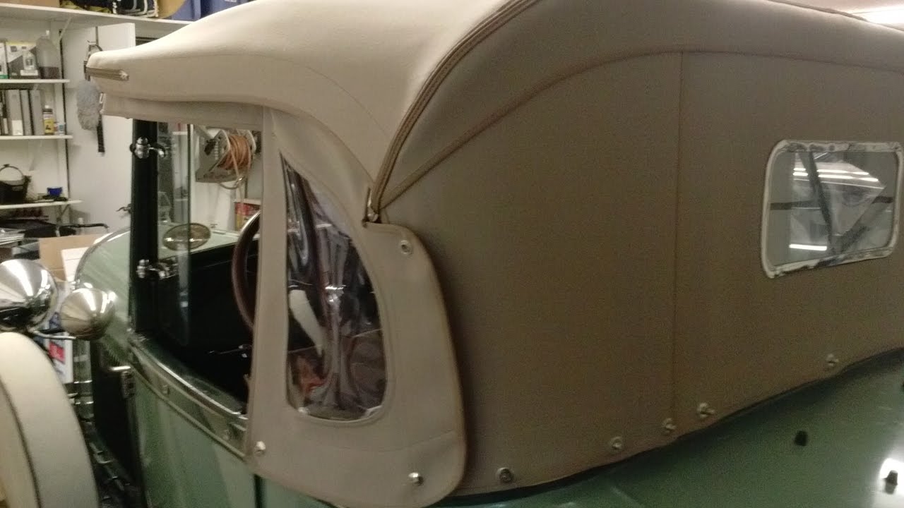 1928 Ford Model A Roadster Top Installation by Classtique Upholerstery