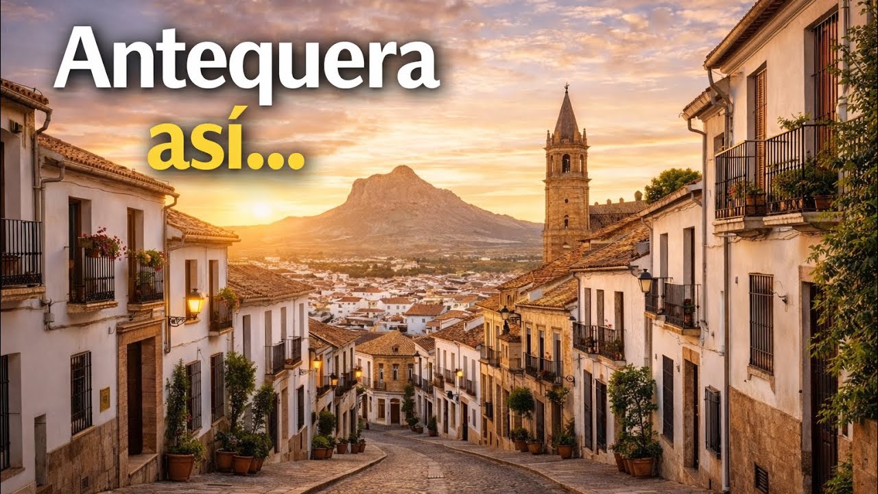 Antequera a Pie 4K 🇪🇸 | Ruta al Atardecer hacia la Alcazaba (Espectacular)