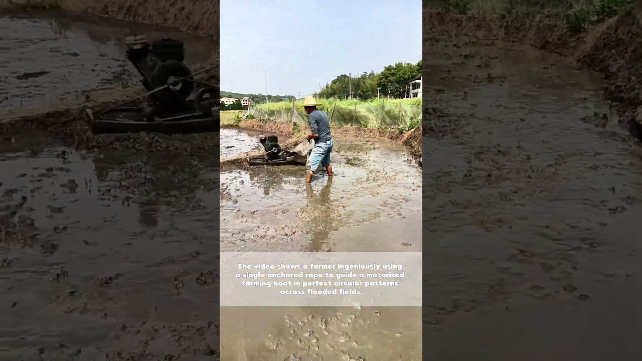 Farming Hack Genius: How One Rope Transforms a Boat Into the Ultimate Plowing Machine!