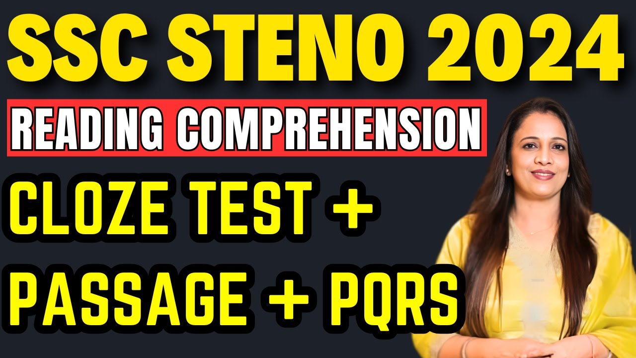Target Batch:- STENO 2024 | Cloze Test + Passage + PQRS | Free Batch on Youtube | By Rani Ma'am