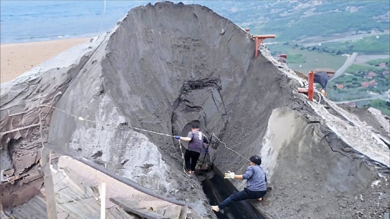 Ship Unloading Soil - A Mountain Is Collapsing #satisfying #sand