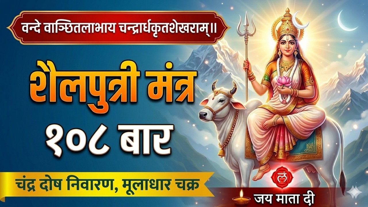 Chandra Dosh Nivaran, Muladhara Balance | Devi Shailputri Mantra – 108, वन्दे वाञ्छितलाभाय