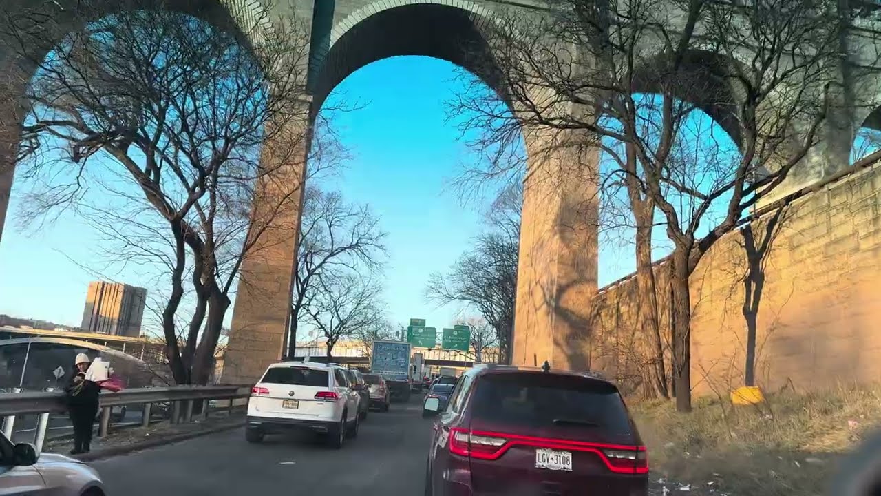 Driving to George Washington bridge from 138st in the Bronx In New York State,America U. S. A